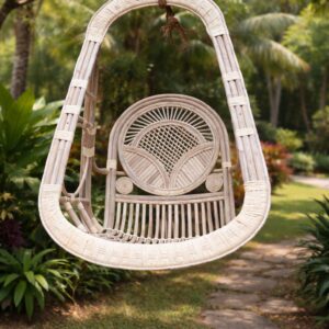 Handmade Rattan Hanging Swing Chair with Cushion