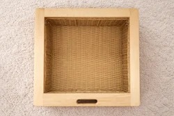 Metal Wooden Frame Wicker Storage Basket (PVC)