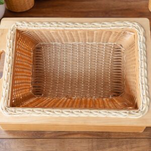 Brown Flat PVC Wicker Basket