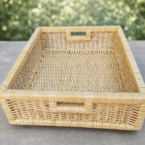 Handmade Natural Rattan Serving Tray / Storage Basket